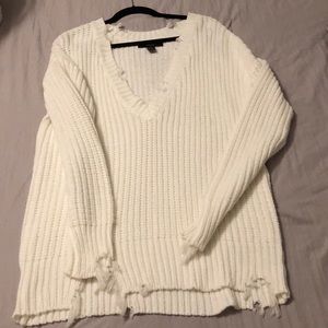 Off white destroyed sweater